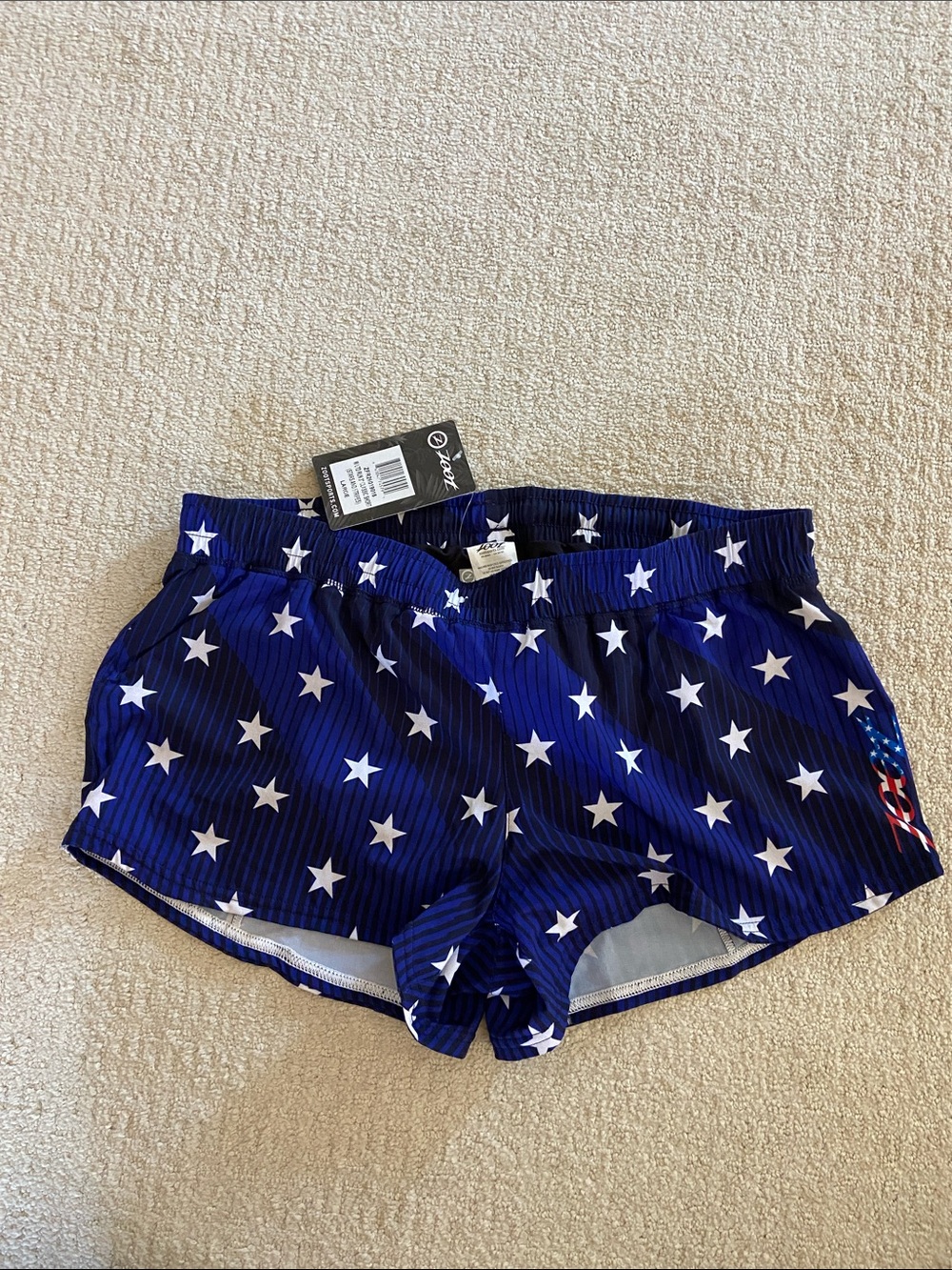 Zoot Women's Navy Blue Star Print LTD Run Shorts (Stars and Stripes)